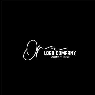 ilk el yazısı logo şablonu vektörü