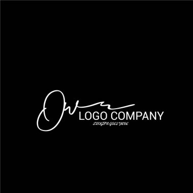 ilk el yazısı logo şablonu vektörü