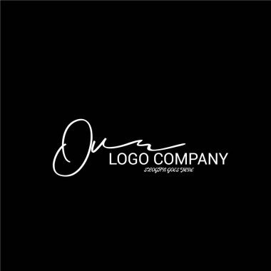 ilk el yazısı logo şablonu vektörü