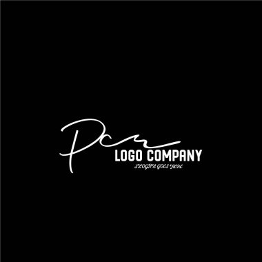 ilk el yazısı logo şablonu vektörü