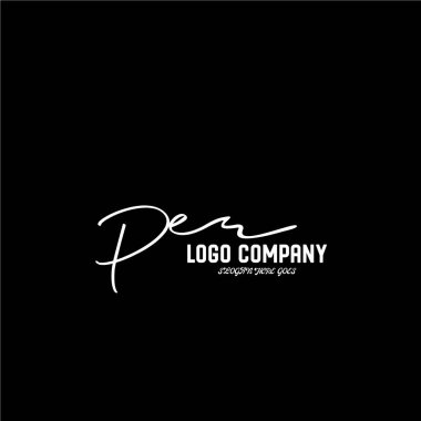 ilk el yazısı logo şablonu vektörü