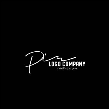 ilk el yazısı logo şablonu vektörü