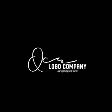 ilk el yazısı logo şablonu vektörü