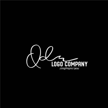 ilk el yazısı logo şablonu vektörü