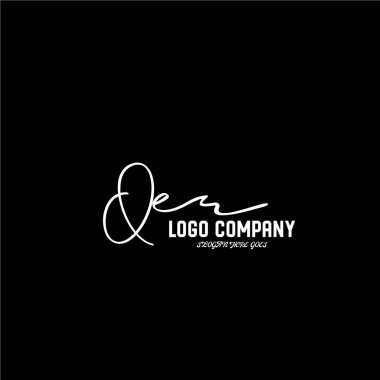 ilk el yazısı logo şablonu vektörü