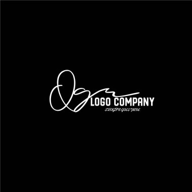 ilk el yazısı logo şablonu vektörü