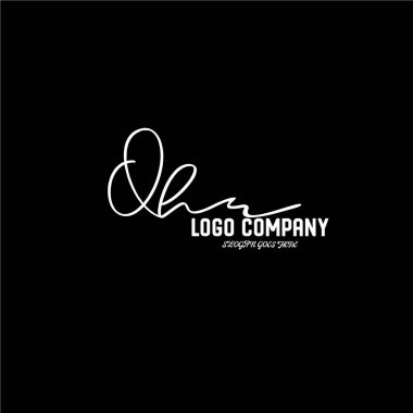 ilk el yazısı logo şablonu vektörü