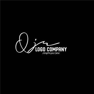 ilk el yazısı logo şablonu vektörü