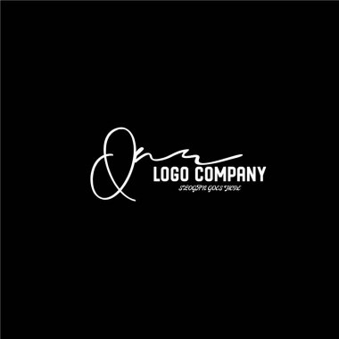 ilk el yazısı logo şablonu vektörü