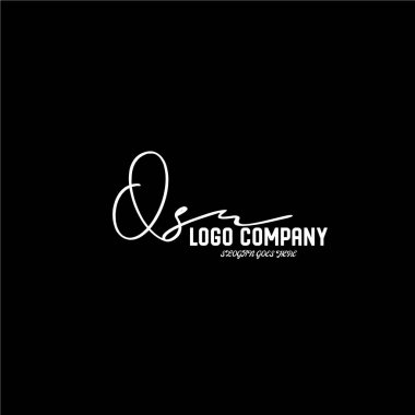 ilk el yazısı logo şablonu vektörü