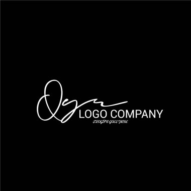 ilk el yazısı logo şablonu vektörü