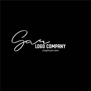 ilk el yazısı logo şablonu vektörü