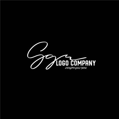 ilk el yazısı logo şablonu vektörü