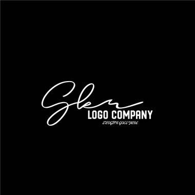 ilk el yazısı logo şablonu vektörü