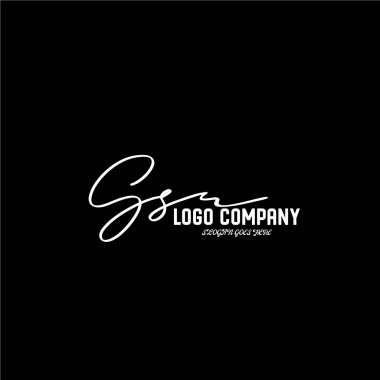 ilk el yazısı logo şablonu vektörü