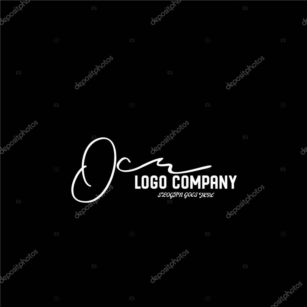 Initial handwriting logo template vector