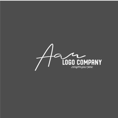 ilk el yazısı logo şablonu vektörü