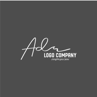 ilk el yazısı logo şablonu vektörü