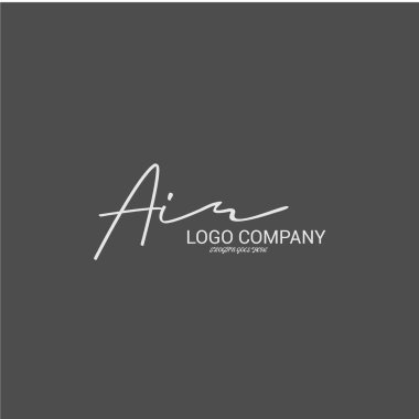 ilk el yazısı logo şablonu vektörü