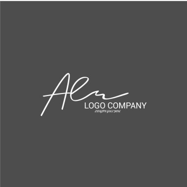 ilk el yazısı logo şablonu vektörü