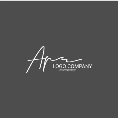 ilk el yazısı logo şablonu vektörü