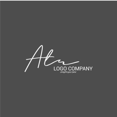 ilk el yazısı logo şablonu vektörü