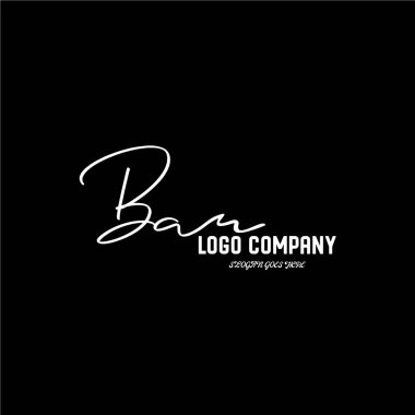 ilk el yazısı logo şablonu vektörü