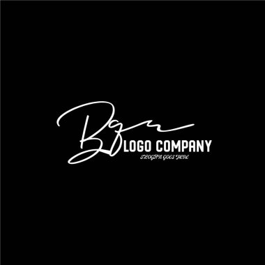 ilk el yazısı logo şablonu vektörü