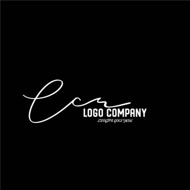 ilk el yazısı logo şablonu vektörü