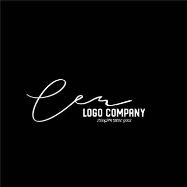 ilk el yazısı logo şablonu vektörü