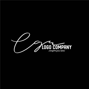 ilk el yazısı logo şablonu vektörü