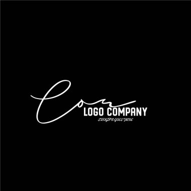 ilk el yazısı logo şablonu vektörü