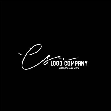 ilk el yazısı logo şablonu vektörü