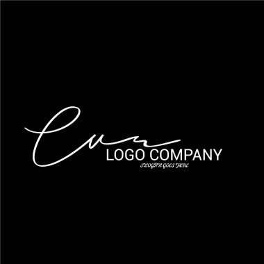 ilk el yazısı logo şablonu vektörü