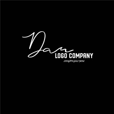 ilk el yazısı logo şablonu vektörü