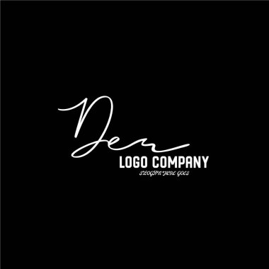 ilk el yazısı logo şablonu vektörü