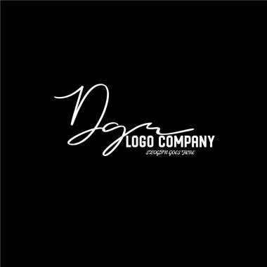 ilk el yazısı logo şablonu vektörü