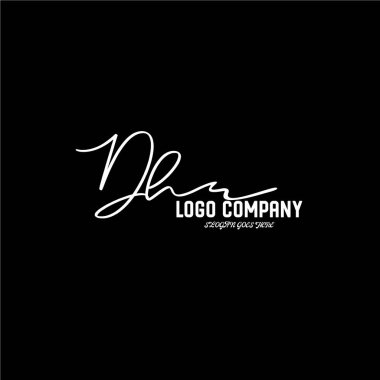 ilk el yazısı logo şablonu vektörü