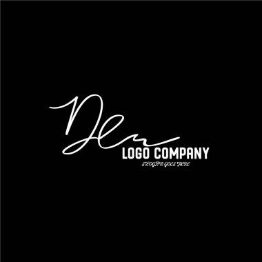 ilk el yazısı logo şablonu vektörü