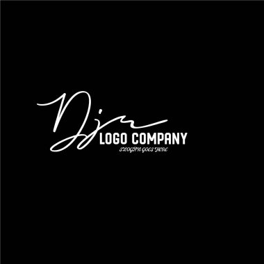 ilk el yazısı logo şablonu vektörü