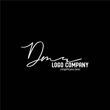 ilk el yazısı logo şablonu vektörü