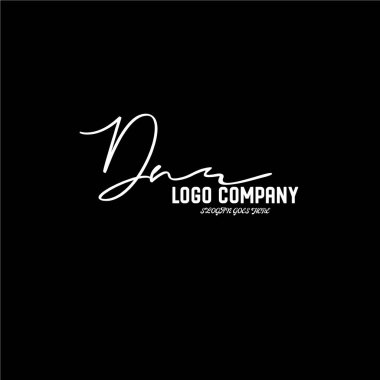 ilk el yazısı logo şablonu vektörü