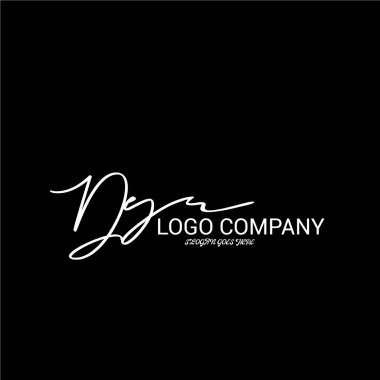 ilk el yazısı logo şablonu vektörü