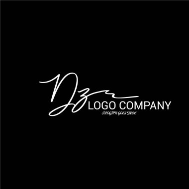 ilk el yazısı logo şablonu vektörü