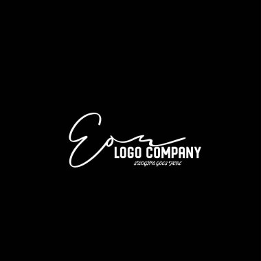 ilk el yazısı logo şablonu vektörü