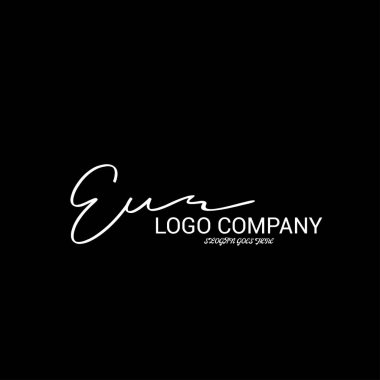 ilk el yazısı logo şablonu vektörü