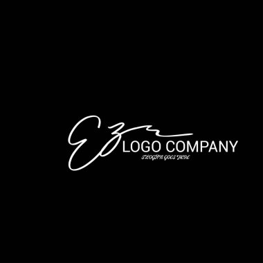 ilk el yazısı logo şablonu vektörü