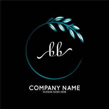 Başlangıç logosu, ilk imzadan oluşan el yazısı logosu, düğün, moda, butik, çiçek ve botanik, herhangi bir şirket veya işletme için yaratıcı şablona sahip..