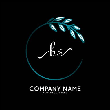 Başlangıç logosu, ilk imzadan oluşan el yazısı logosu, düğün, moda, butik, çiçek ve botanik, herhangi bir şirket veya işletme için yaratıcı şablona sahip..