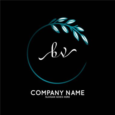 Başlangıç logosu, ilk imzadan oluşan el yazısı logosu, düğün, moda, butik, çiçek ve botanik, herhangi bir şirket veya işletme için yaratıcı şablona sahip..